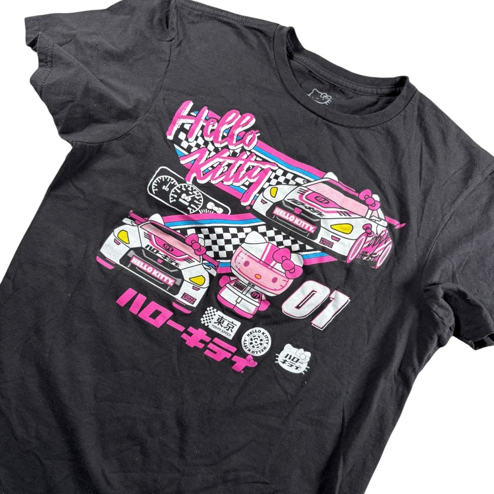 Hello Kitty T-Shirt Unisex Sz M Black Tokyo Speed Racing JDM Graphic Tee
